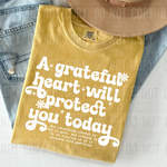 A Grateful Heart Will Protect You Today WHITE DTF Transfer (SBBB)