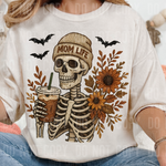 Mom Life Skeleton Coffee DTF Transfer (SBBB)