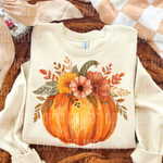 Floral Fall Pumpkin DTF Transfer (SBBB)