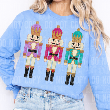 Christmas Nutcrackers Faux Embroidery DTF Transfer (SBBB)