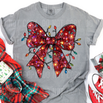 Christmas Light Sequin Bow DTF Transfer (SBBB)
