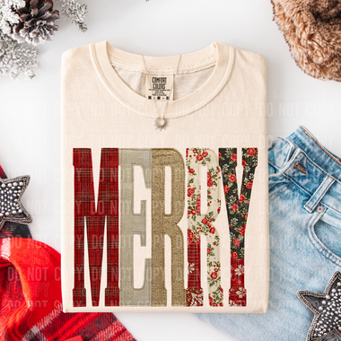 Merry Patch Letters DTF Transfer (SBBB)