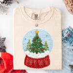 Snow Globe Christmas Faux Yarn DTF Transfer (SBB)