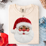 Christmas Santa Faux Yarn Dark Skin DTF Transfer (SBBB)