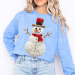 Snowman Winter Faux Yarn DTF Transfer (SBB)
