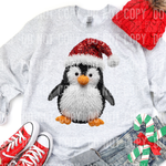 Penguin Christmas Hat Faux Yarn DTF Transfer (SBB)