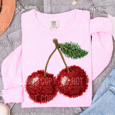 Cherries Faux Yarn DTF Transfer (SBB)