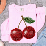 Cherries Faux Yarn DTF Transfer (SBB)