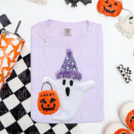 Ghost Jack O Lantern Faux Yarn DTF Transfer (SBB)