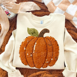 Pumpkin Fall Faux Yarn Sequin DTF Transfer (SBB)