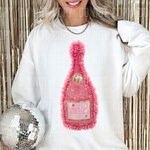 New Years Champagne Pink Faux Yarn DTF Transfer (SBB)