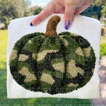 Camo Pumpkin Faux Yarn DTF Transfer (SBB)