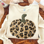 Leopard Pumpkin Faux Pearls DTF Transfer (SBB)