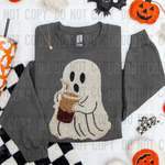 Ghost Coffee Faux Pearls DTF Transfer (SBB)