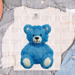 Blue Bear Faux Yarn DTF Transfer (SBB)