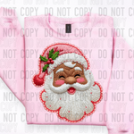 Santa Pink Faux Embroidery DTF Transfer (SBB)