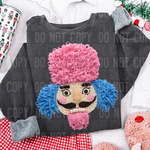 Nutcracker Pink Blue Faux Yarn DTF Transfer (SBB)