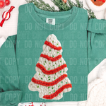 Christmas Tree Cake Faux Yarn DTF Transfer (SBB)