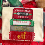 Christmas Movie Stack Faux Yarn DTF Transfer (SBB)