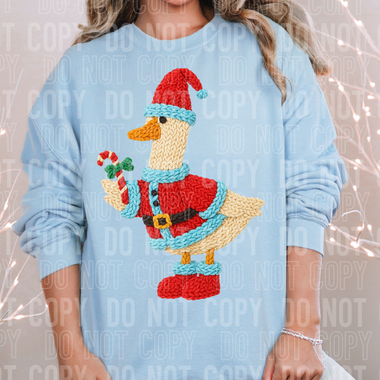 Christmas Goose Faux Yarn DTF Transfer (SBB)