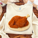 Turkey Thanksgiving Faux Yarn DTF Transfer (SBB)