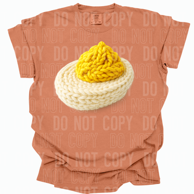Deviled Egg Thanksgiving Faux Yarn DTF Transfer (SBB)