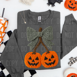 Jack O Lantern Cherry Faux Yarn DTF Transfer (SBB)