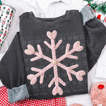 Pink Snowflake Faux Yarn DTF Transfer (SBB)