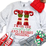I'm On The Naughty List Faux Yarn DTF Transfer (SBB)