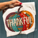 Thankful Plaid Pumpkin Faux Yarn DTF Transfer (SBB)