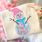 Snowman Pink Faux Sequin DTF Transfer (SBB)