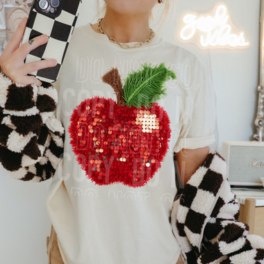 Apple Faux Yarn Sequin DTF Transfer (SBB)