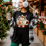 Hot Cocoa- Faux Yarn- Christmas- Winter - DTF Transfer (SBB)