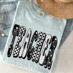 Teacher Checkered DTF Transfer (SBBB)