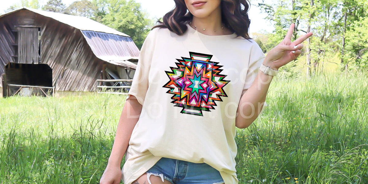 Colorful Aztec Star DTF Transfer – Wills Creek Designs