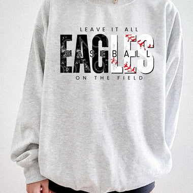 Leave It All On The Field EAGLES Baseball BLACK DTF Transfer
