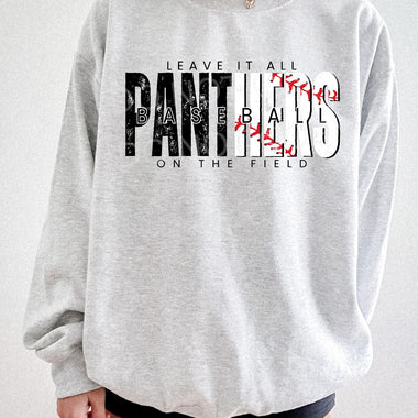 Leave It All On The Field PANTHERS Baseball BLACK DTF Transfer