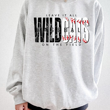 Leave It All On The Field WILDCATS Baseball BLACK DTF Transfer