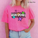 Blue Devils Bright Star Check Mascot DTF Transfer