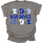 Blue Devils Royal/White Helmet DTF Transfer (DB)