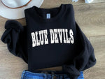 White Camo Blue Devils Mascot DTF Transfer (E)