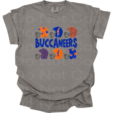 Buccaneers Orange and Blue Helmets DTF Transfer (DB)