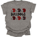 Bulldogs Maroon and Black Helmets DTF Transfer (DB)