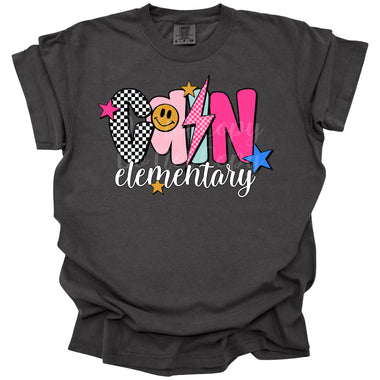 Cain Elementary Mix Print Preppy Mascot DTF Transfer