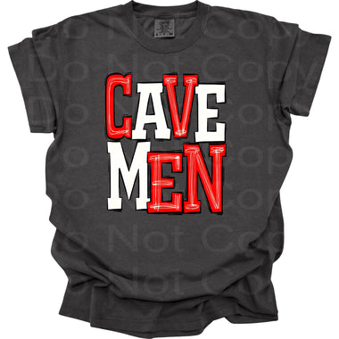 Cavemen Red and White DTF Transfer (S&G)