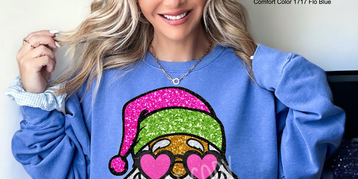 Faux Sparkle Santa Screen Print High Heat Transfer T83 – Wills Creek ...