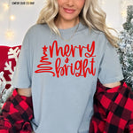 Merry & Bright Tree Screen Print Transfer I28