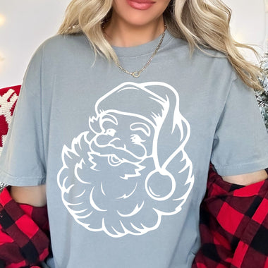 Santa Outline Screen Print Transfer