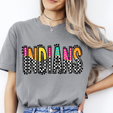 Checkered Bright Indians DTF Transfer