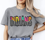 Checkered Bright Indians DTF Transfer